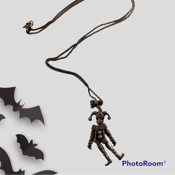 Vintage, Sterling, Articulated Jester Necklace - Picture 3 of 4